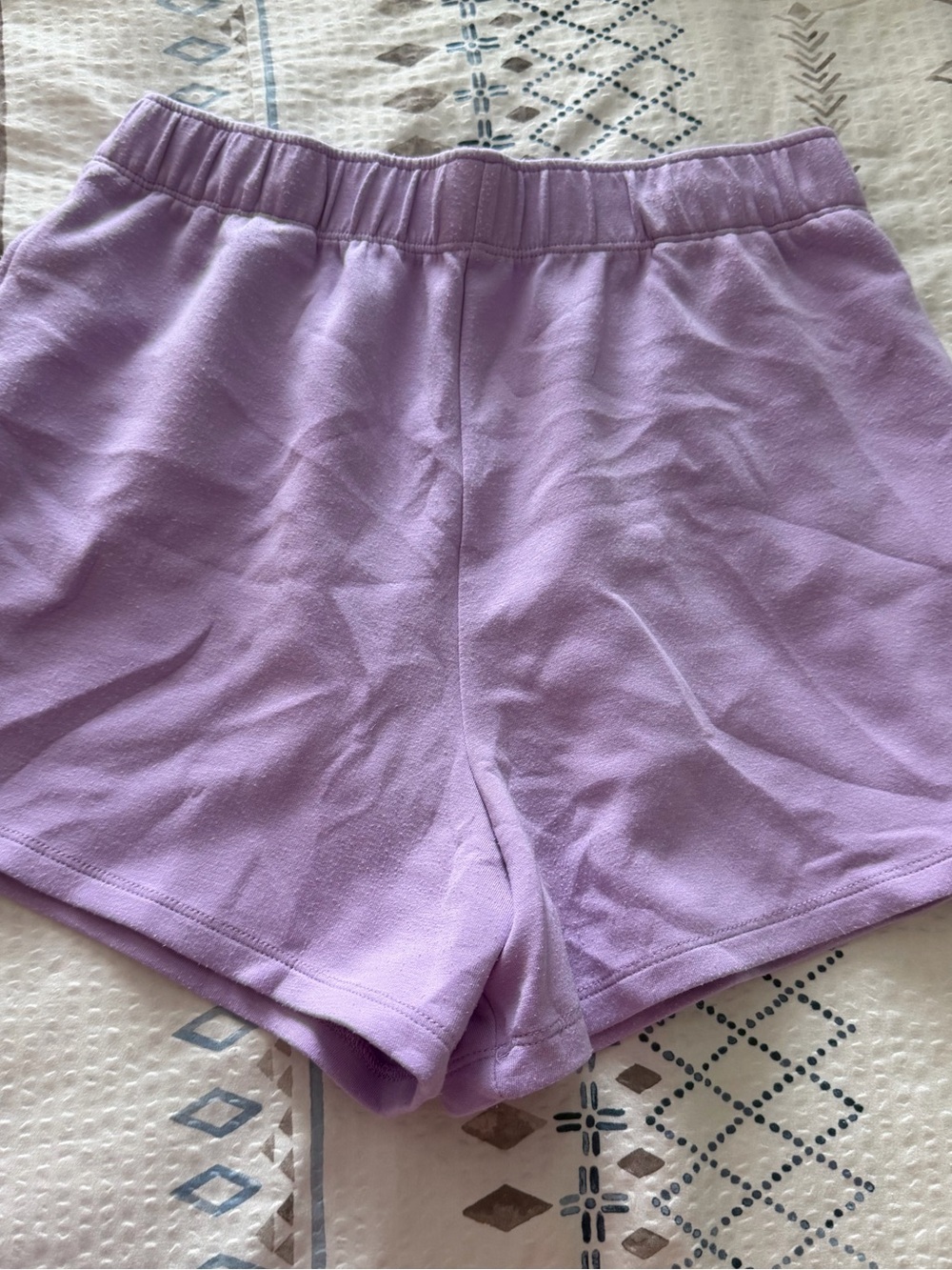 Kids Lavender Elastic-Waist Casual Shorts